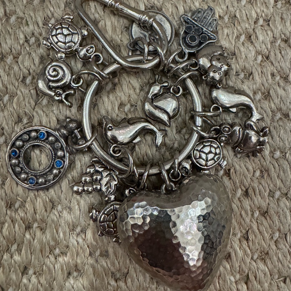 Silver Plated Charm Key Ring - image 1